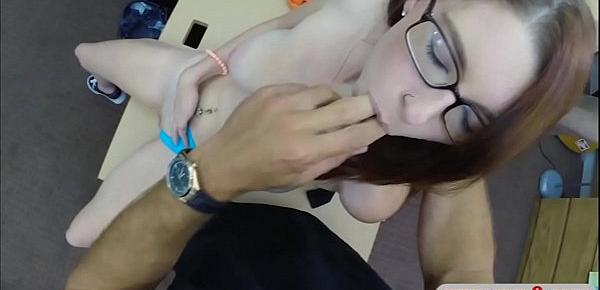  Sexy tight woman with glasses gets nailed by pawn man